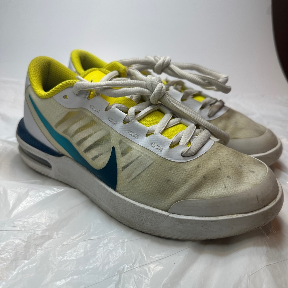 Nike Women's Court Air Max Vapor MS Tennis Sneakers - White, Yellow, Blue
